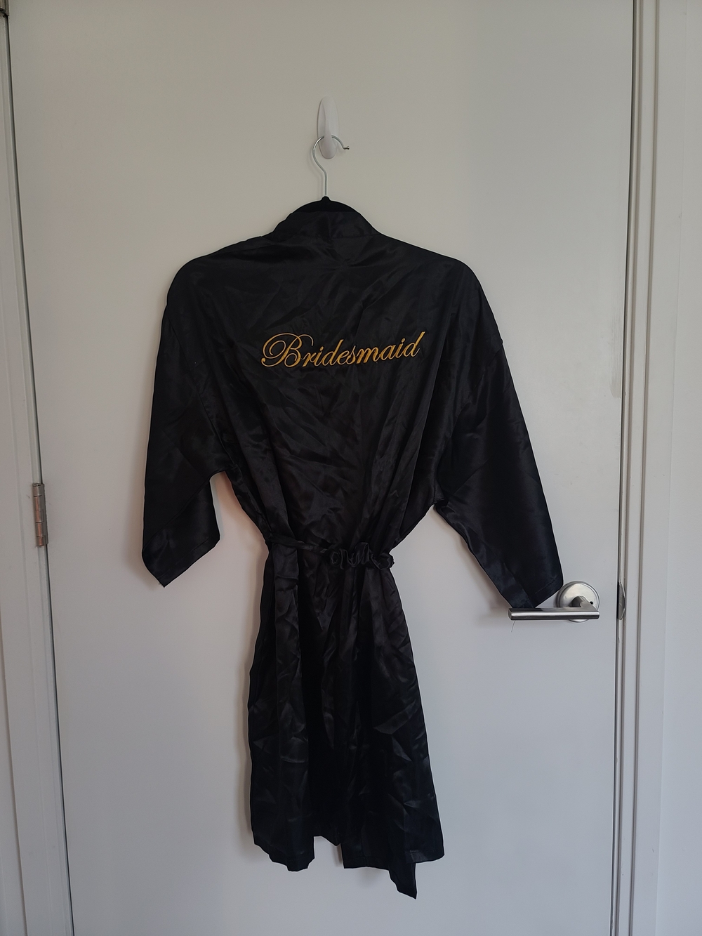 Bridesmaid Black Silky Robe